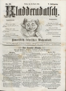 Kladderadatsch, 7. Jahrgang, 16. April 1854, Nr. 18