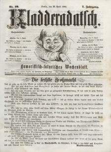 Kladderadatsch, 7. Jahrgang, 23. April 1854, Nr. 19