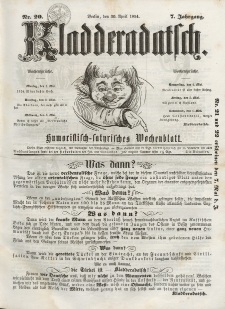 Kladderadatsch, 7. Jahrgang, 30. April 1854, Nr. 20