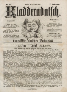 Kladderadatsch, 7. Jahrgang, 11. Juni 1854, Nr. 27