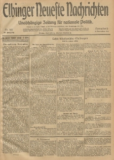 Elbinger Neueste Nachrichten, Nr. 307 Sonnabend 8 November 1913 65. Jahrgang