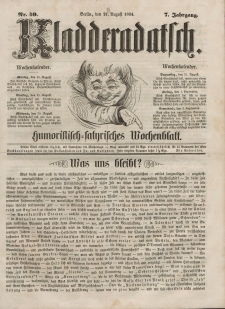 Kladderadatsch, 7. Jahrgang, 27. August 1854, Nr. 40