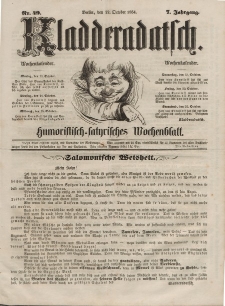 Kladderadatsch, 7. Jahrgang, 22. Oktober 1854, Nr. 49