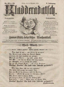 Kladderadatsch, 7. Jahrgang, 12. November 1854, Nr. 52/53