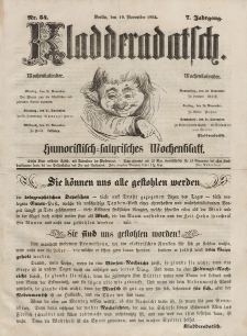 Kladderadatsch, 7. Jahrgang, 19. November 1854, Nr. 54