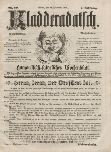 Kladderadatsch, 7. Jahrgang, 24. Dezember 1854, Nr. 60 + dod.