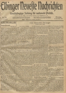 Elbinger Neueste Nachrichten, Nr. 310 Dienstag 11 November 1913 65. Jahrgang