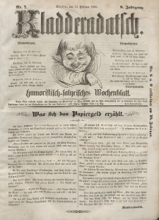 Kladderadatsch, 8. Jahrgang, 11. Februar 1855, Nr. 7