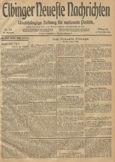 Elbinger Neueste Nachrichten, Nr. 311 Mittwoch 12 November 1913 65. Jahrgang