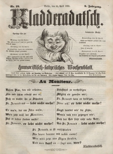 Kladderadatsch, 8. Jahrgang, 22. April 1855, Nr. 19