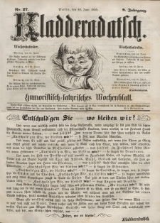 Kladderadatsch, 8. Jahrgang, 10. Juni 1855, Nr. 27