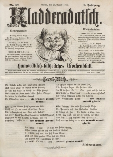 Kladderadatsch, 8. Jahrgang, 26. August 1855, Nr. 39