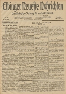 Elbinger Neueste Nachrichten, Nr. 313 Freitag 14 November 1913 65. Jahrgang