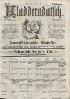Kladderadatsch, 9. Jahrgang, 13. Januar 1856, Nr. 2
