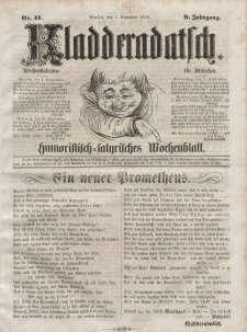 Kladderadatsch, 9. Jahrgang, 7. September 1856, Nr. 41