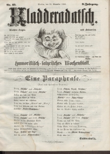 Kladderadatsch, 9. Jahrgang, 16. November 1856, Nr. 53