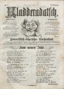 Kladderadatsch, 10. Jahrgang, 4. Januar 1857, Nr. 1