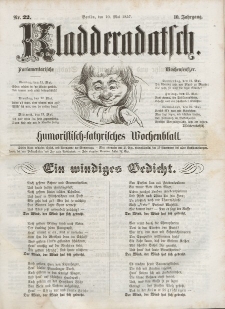 Kladderadatsch, 10. Jahrgang, 10. Mai 1857, Nr. 22
