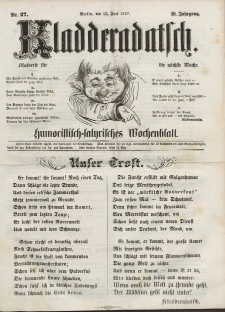 Kladderadatsch, 10. Jahrgang, 13. Juni 1857, Nr. 27