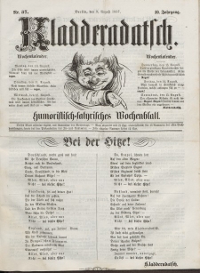 Kladderadatsch, 10. Jahrgang, 9. August 1857, Nr. 37