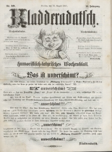 Kladderadatsch, 10. Jahrgang, 30. August 1857, Nr. 40