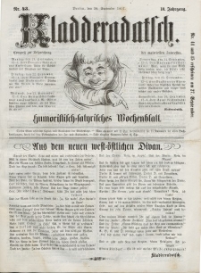 Kladderadatsch, 10. Jahrgang, 20. September 1857, Nr. 43