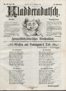 Kladderadatsch, 10. Jahrgang, 8. November 1857, Nr. 51/52