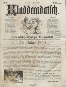 Kladderadatsch, 11. Jahrgang, 3. Januar 1858, Nr. 1