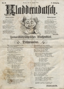 Kladderadatsch, 11. Jahrgang, 10. Januar 1858, Nr. 2