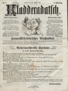 Kladderadatsch, 11. Jahrgang, 24. Januar 1858, Nr. 4