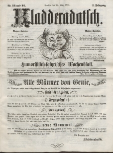 Kladderadatsch, 11. Jahrgang, 28. März 1858, Nr. 14/15