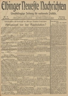 Elbinger Neueste Nachrichten, Nr. 76 Dienstag 18 März 1913 65. Jahrgang
