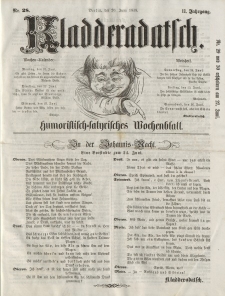 Kladderadatsch, 11. Jahrgang, 20. Juni 1858, Nr. 28