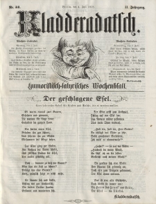 Kladderadatsch, 11. Jahrgang, 4. Juli 1858, Nr. 31
