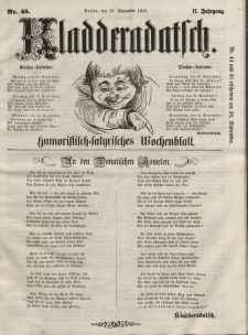 Kladderadatsch, 11. Jahrgang, 19. September 1858, Nr. 43