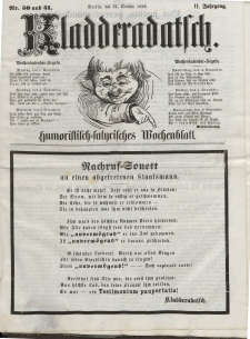 Kladderadatsch, 11. Jahrgang, 31. Oktober 1858, Nr. 50/51