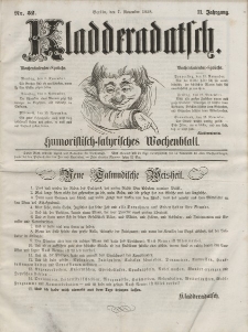 Kladderadatsch, 11. Jahrgang, 7. November 1858, Nr. 52