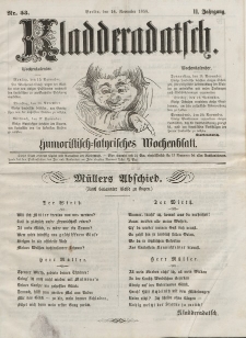 Kladderadatsch, 11. Jahrgang, 14. November 1858, Nr. 53