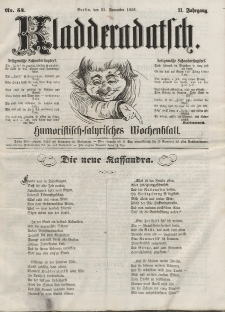 Kladderadatsch, 11. Jahrgang, 21. November 1858, Nr. 54