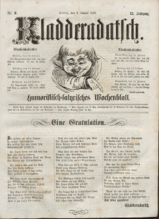 Kladderadatsch, 12. Jahrgang, 9. Januar 1859, Nr. 2