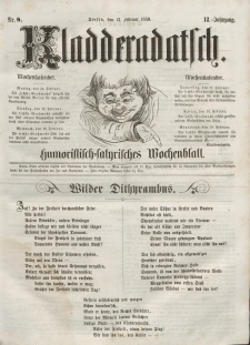 Kladderadatsch, 12. Jahrgang, 13. Februar 1859, Nr. 8