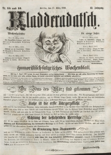 Kladderadatsch, 12. Jahrgang, 27. März 1859, Nr. 14/15