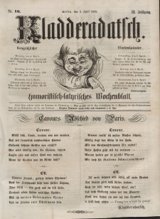 Kladderadatsch, 12. Jahrgang, 3. April 1859, Nr. 16