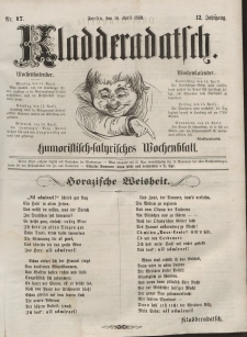 Kladderadatsch, 12. Jahrgang, 10. April 1859, Nr. 17