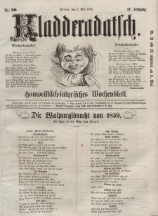 Kladderadatsch, 12. Jahrgang, 1. Mai 1859, Nr. 20