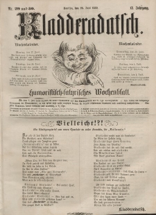 Kladderadatsch, 12. Jahrgang, 26. Juni 1859, Nr. 29/30