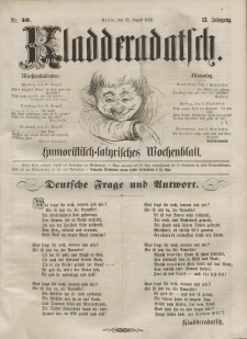 Kladderadatsch, 12. Jahrgang, 28. August 1859, Nr. 40