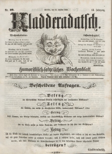 Kladderadatsch, 12. Jahrgang, 23. Oktober 1859, Nr. 49