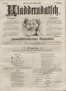 Kladderadatsch, 13. Jahrgang, 22. Januar 1860, Nr. 4