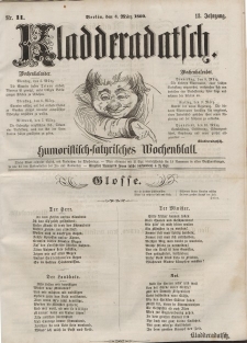 Kladderadatsch, 13. Jahrgang, 4. März 1860, Nr. 11